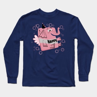 Happy the Birthday Elephant Long Sleeve T-Shirt